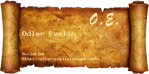 Odler Evelin névjegykártya